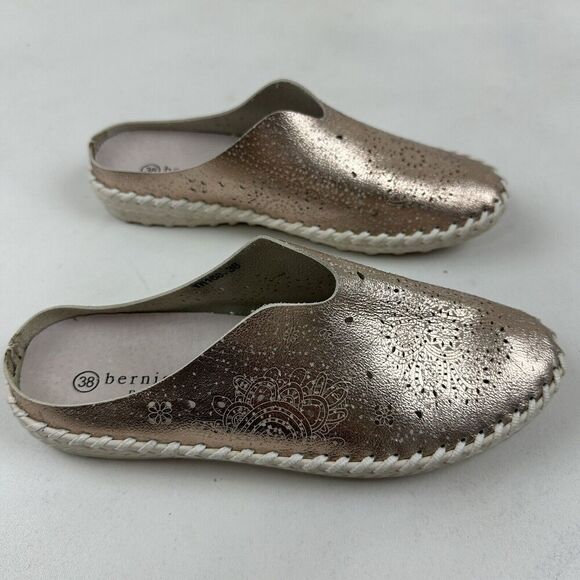 Bernie Mev New York TW168 Rose Gold Metallic Mule Slip On Size 38 (7.5-8) - Picture 6 of 11